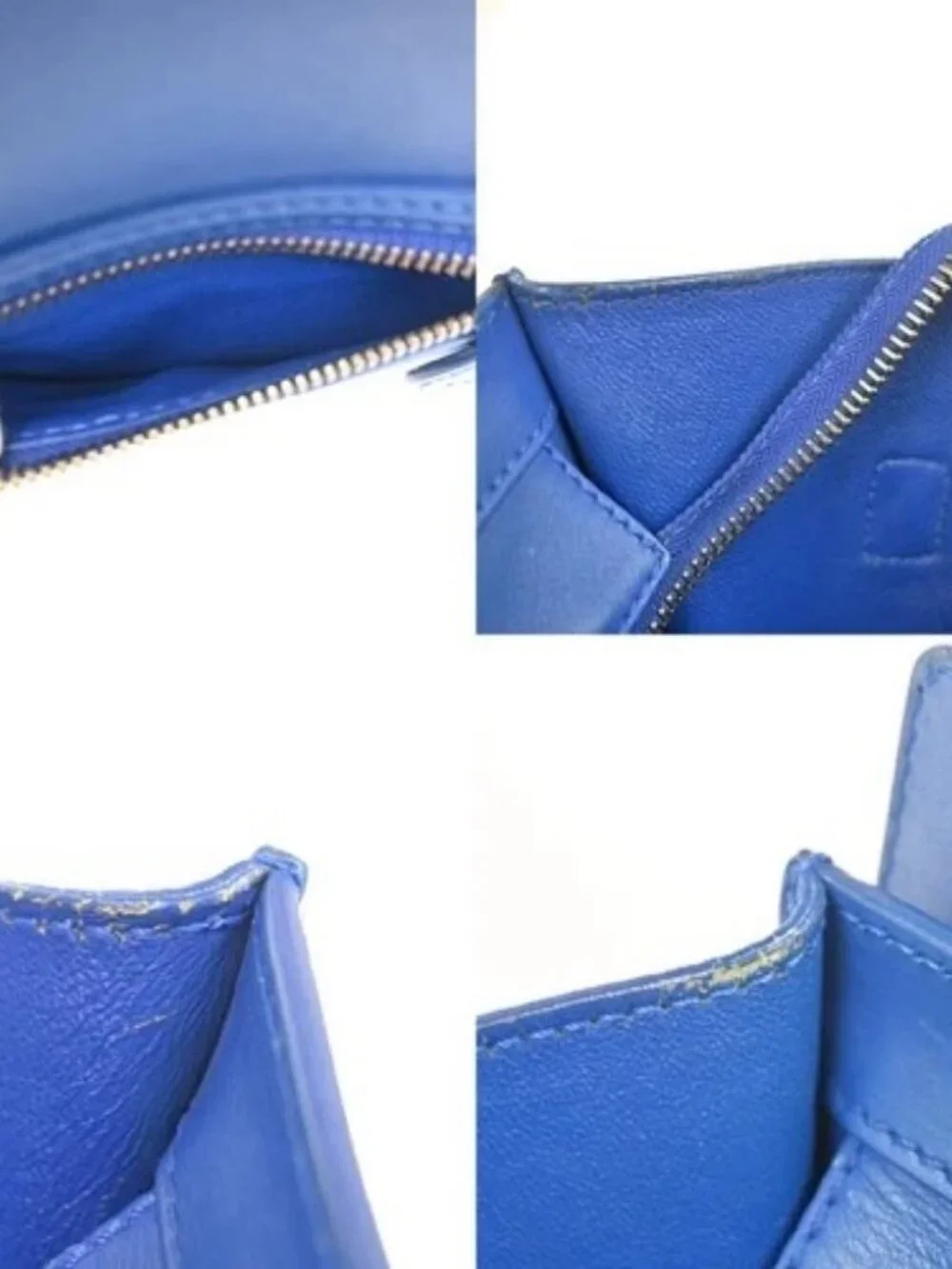 CELINE Luggage Mini Top Handle Tote Hand Bag Leather Blue GHW Italy 95RL900 - Picture 14 of 15